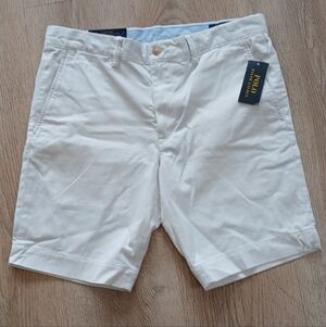 Polo by Ralph Lauren Men's Cream Flat Front Shorts